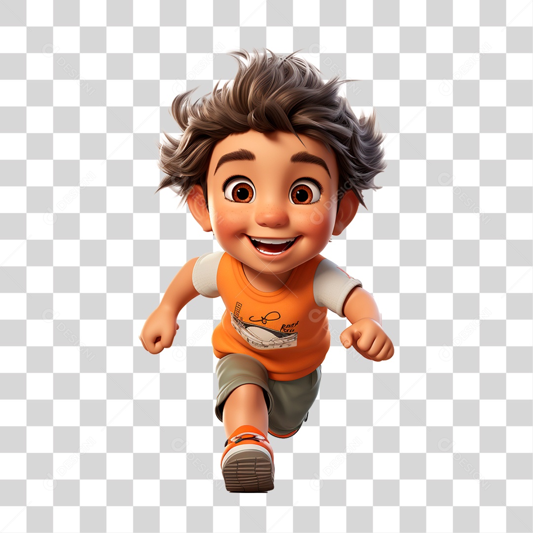 Menino Correndo  PNG Transparente