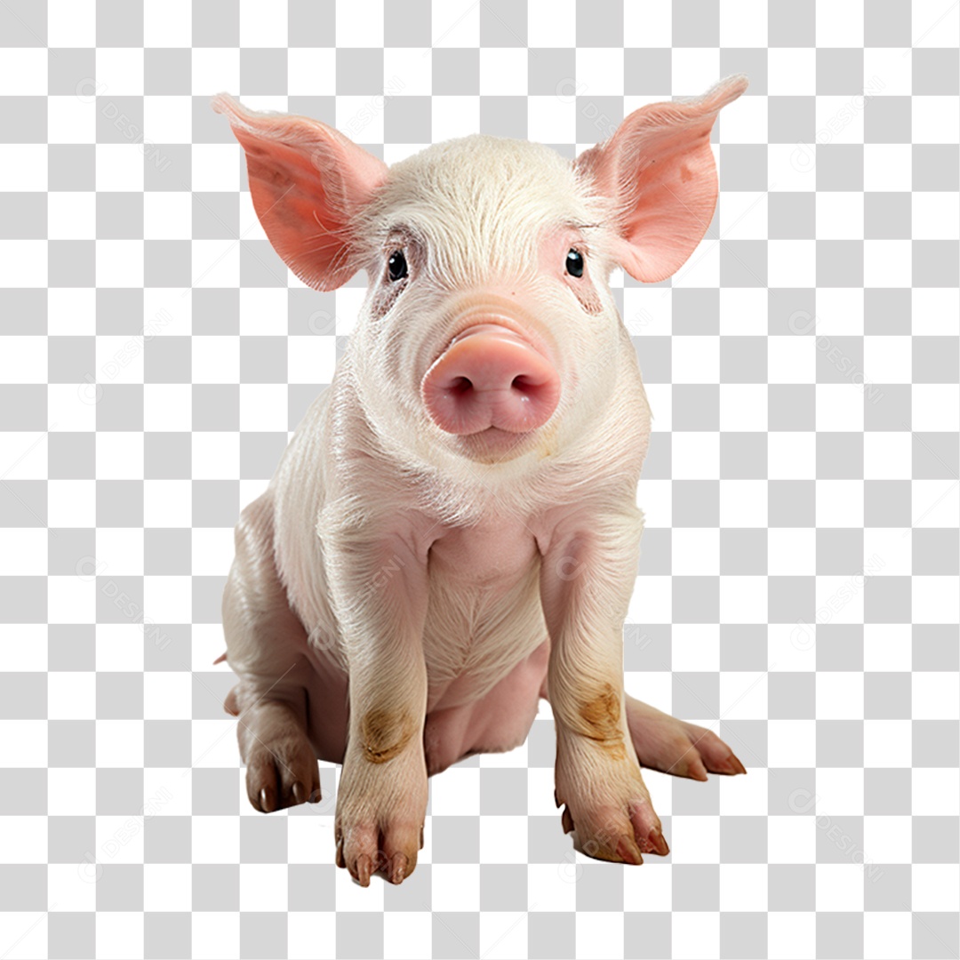 Porquinho Branco PNG Transparente
