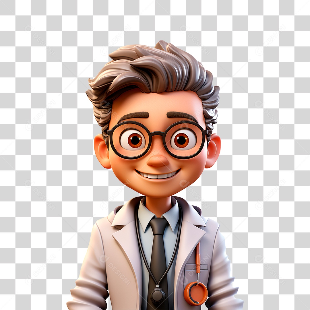 Médico com Uniforme PNG Transparente