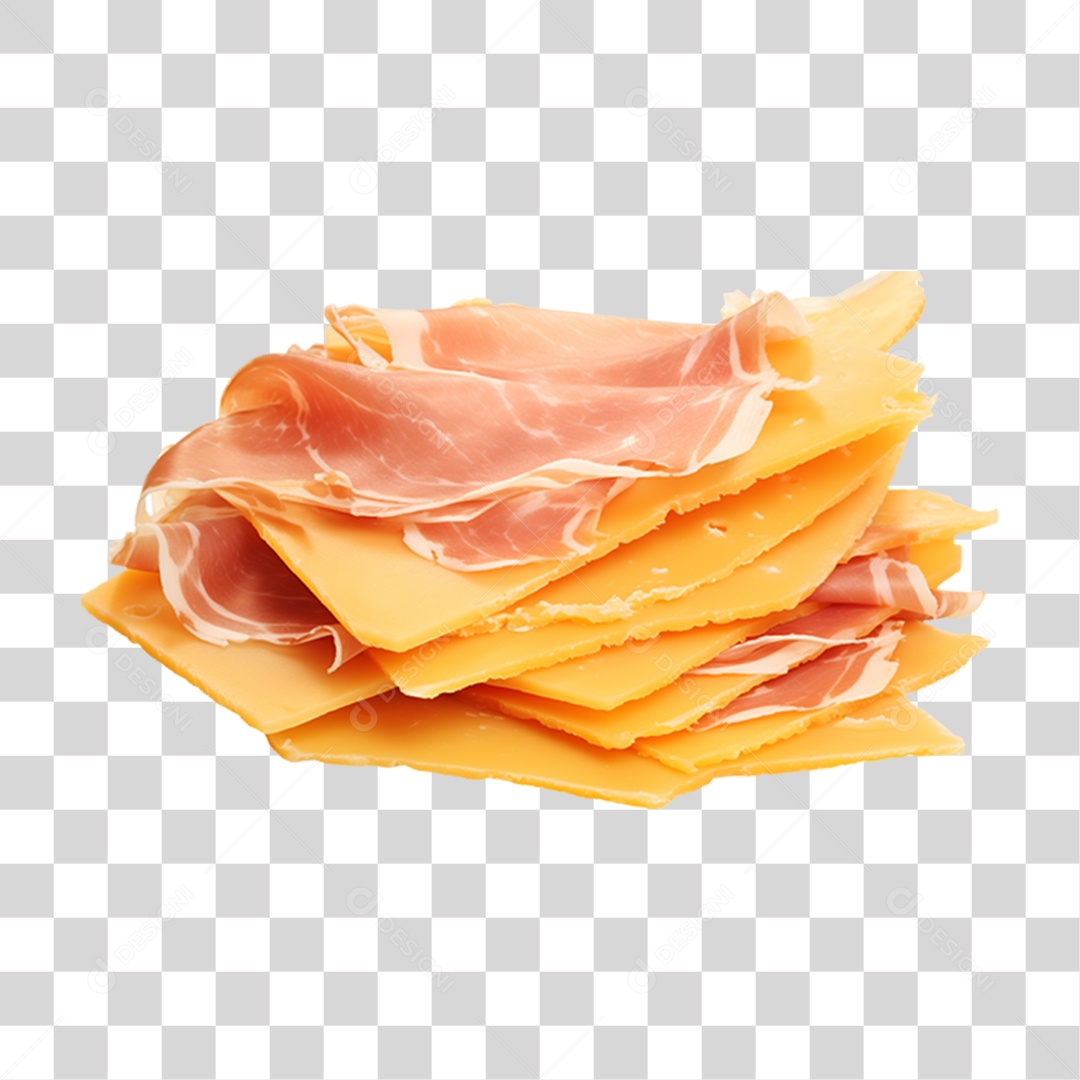 Salame Muçarela Fatiados PNG Transparente