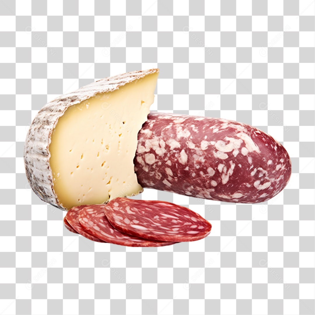 Queijo Fatiado Calabresa PNG Transparente