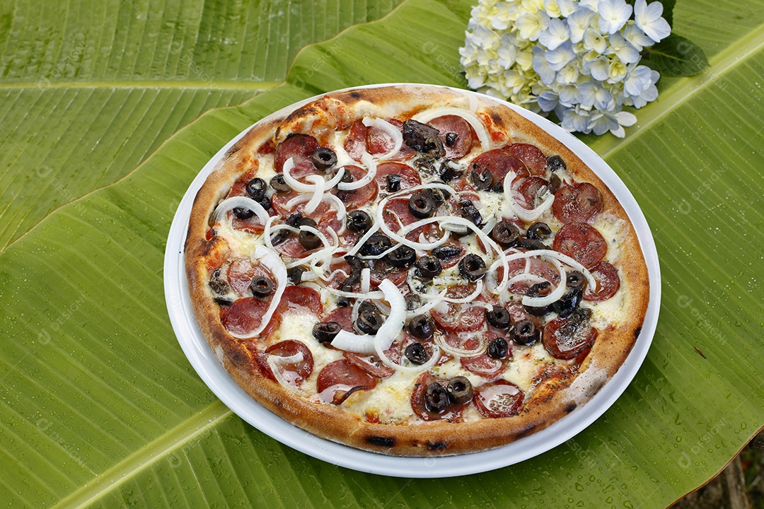 Deliciosa pizza sobre a mesa