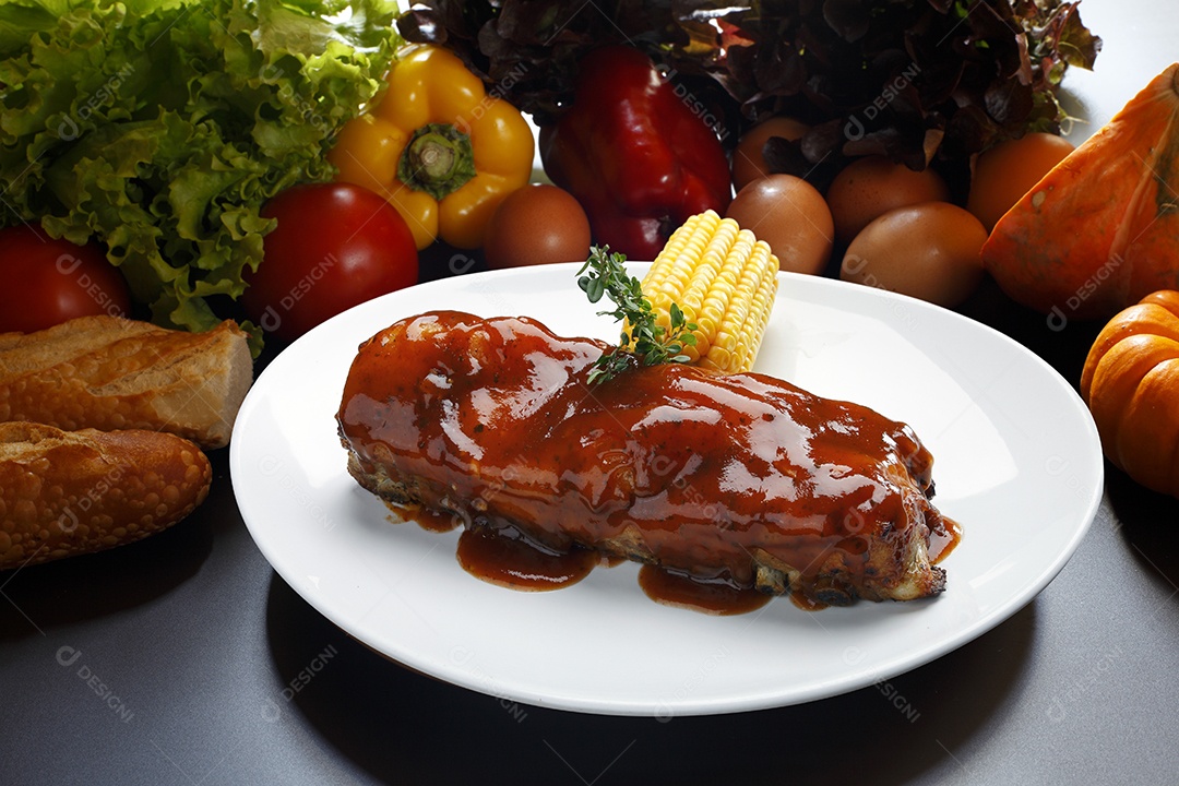 costela assada com molho barbecue