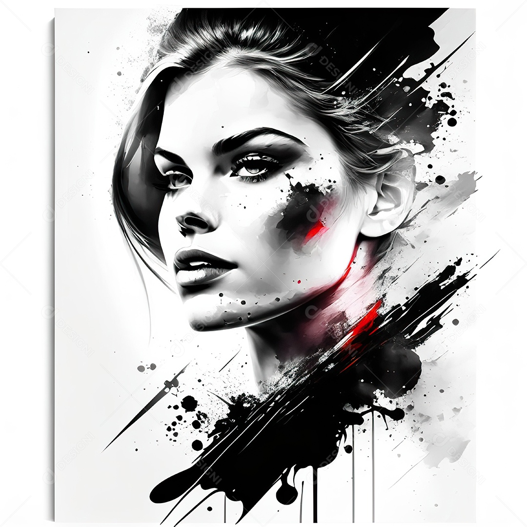 Mulher pintar retrato branco tinta splay