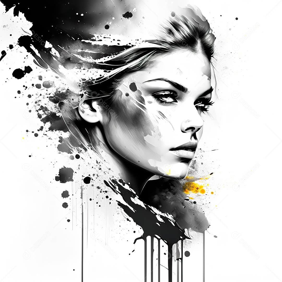 Mulher pintar retrato branco tinta splay