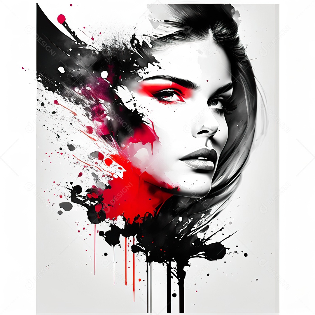 Mulher pintar retrato branco tinta splay