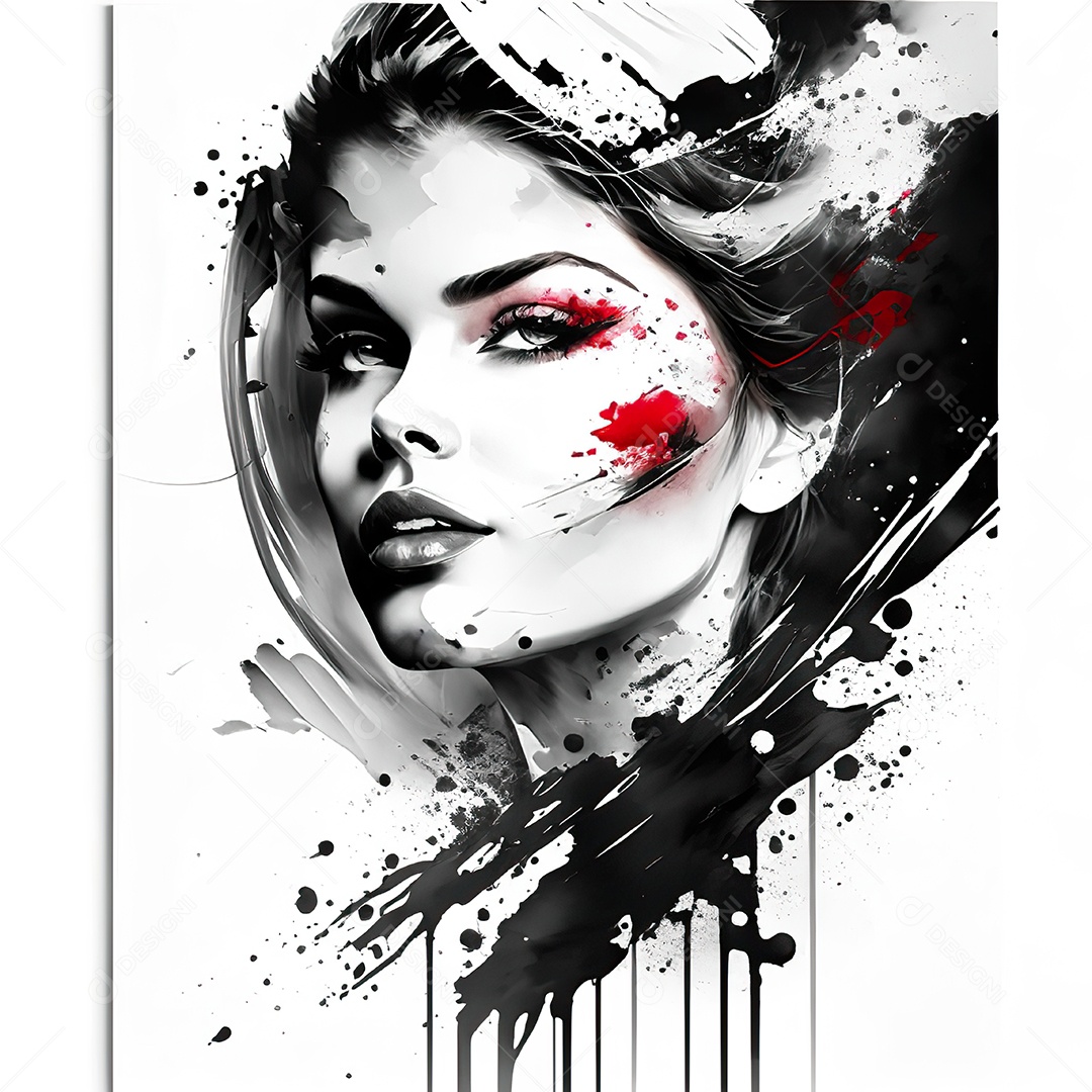 Mulher pintar retrato branco tinta splay