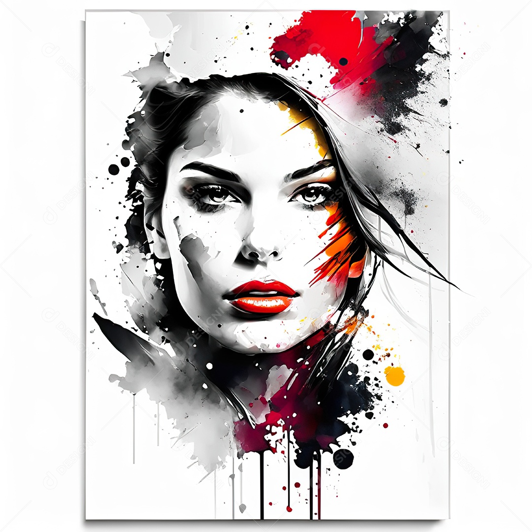 Mulher pintar retrato branco tinta splay