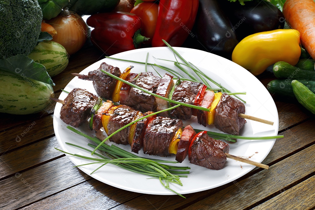 Espeto de carne assado