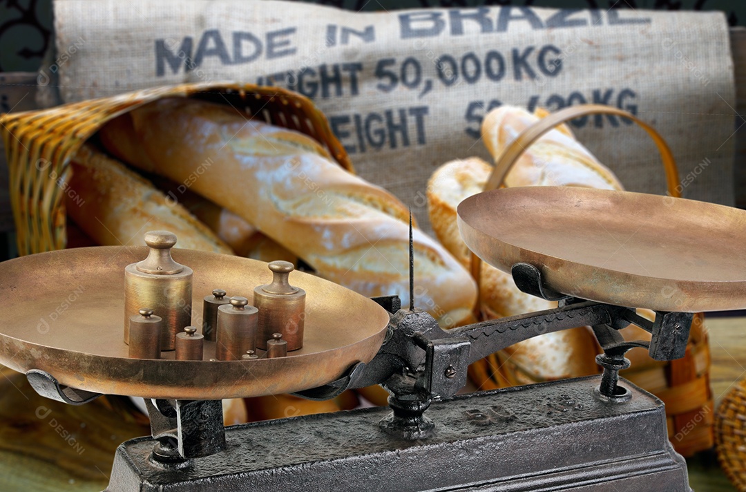 Balança de alimentos na padaria