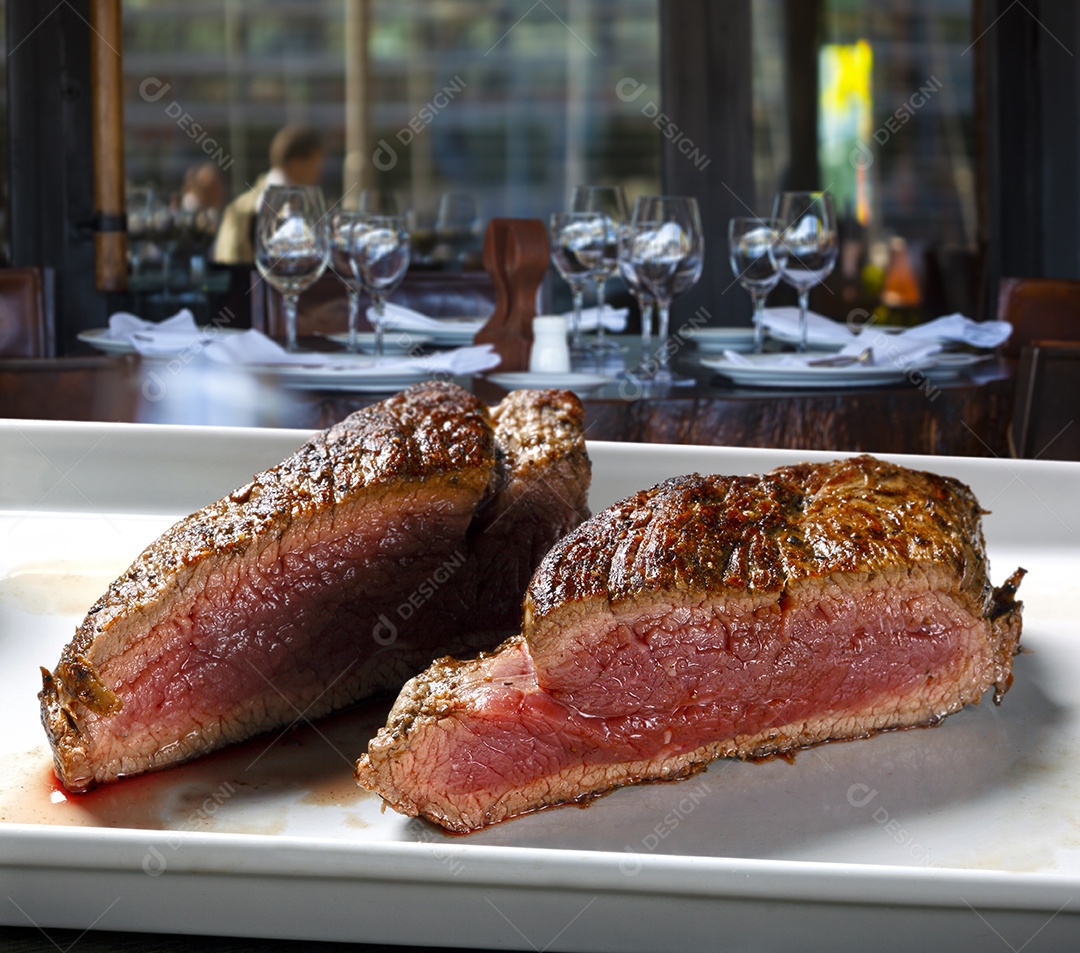 Carne ao ponto assada