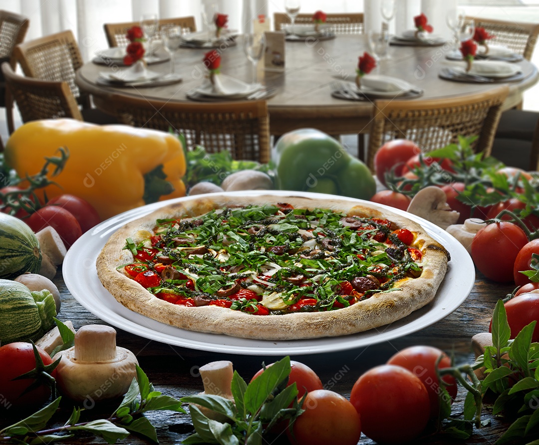 Pizza de pepperoni tradicional acebolada