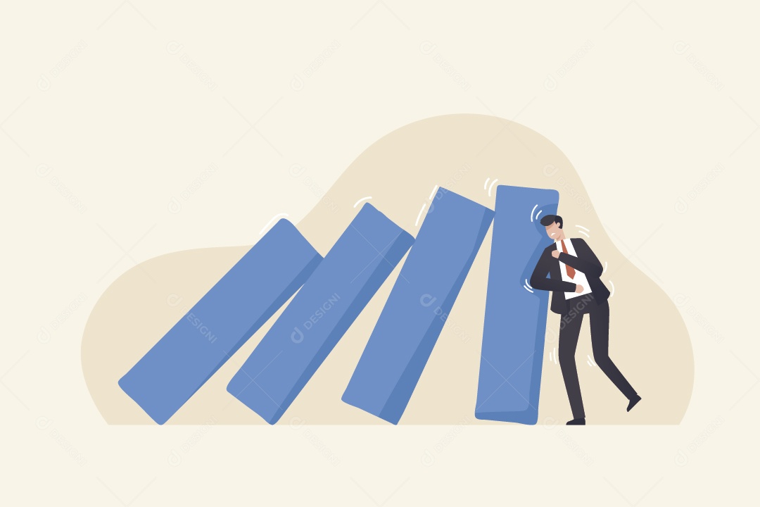 Empresário Segurando Fileiras de Gráficos Vetor EPS