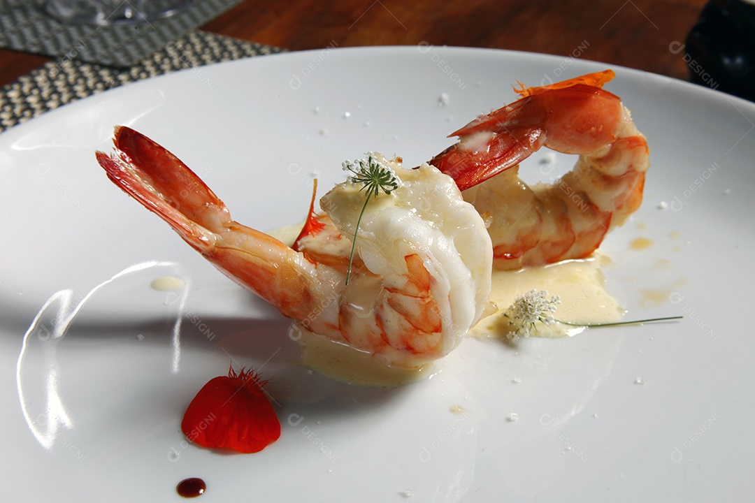 Camarão com creme