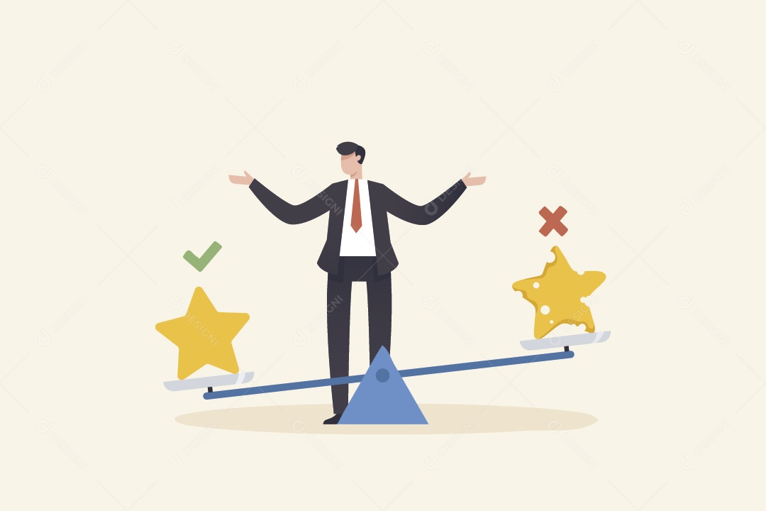 Empresário Observando Estrelas em Gangorra Vetor EPS