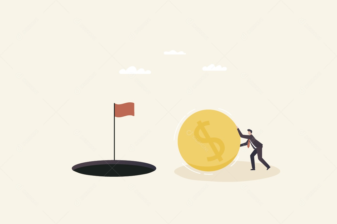 Empresário Com Moeda Vetor EPS