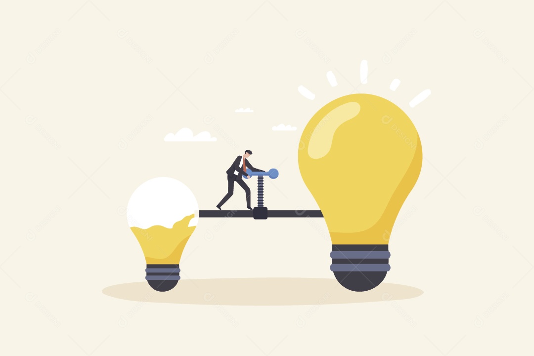 Empresário Concertando Ideias Vetor EPS