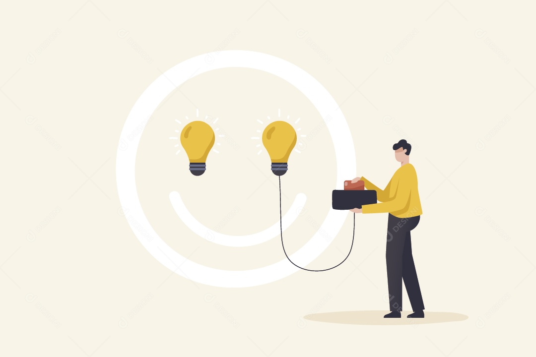 Empresário Colocando Carteira em Ideias Vetor EPS