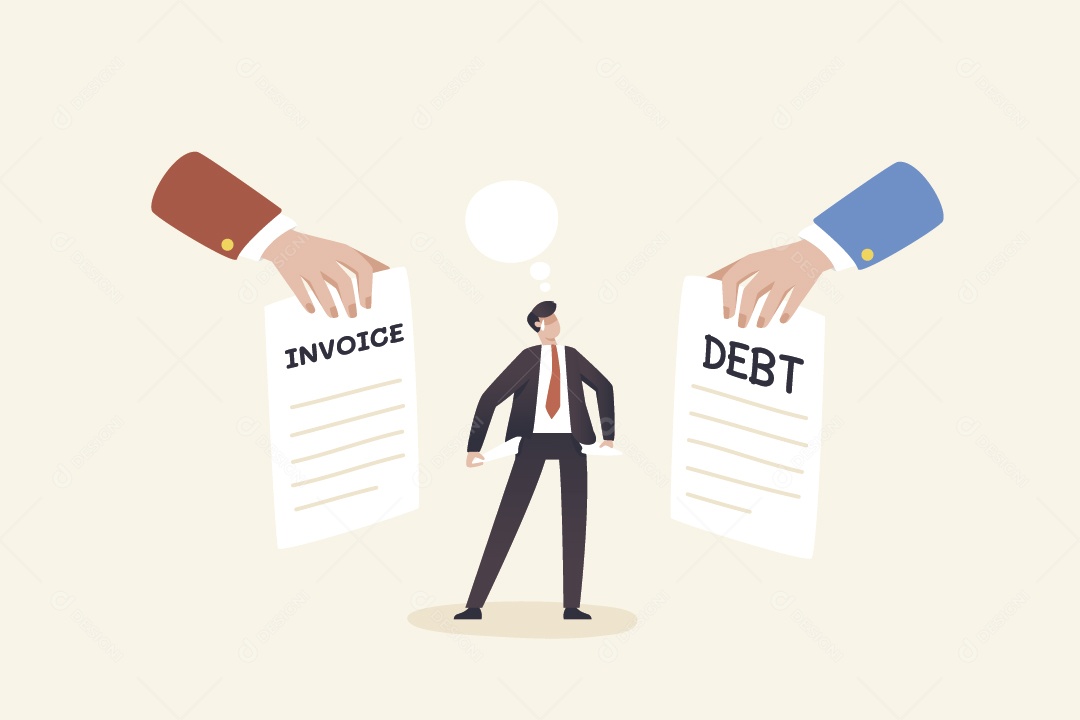 Empresário Vendo Faturas Vetor EPS