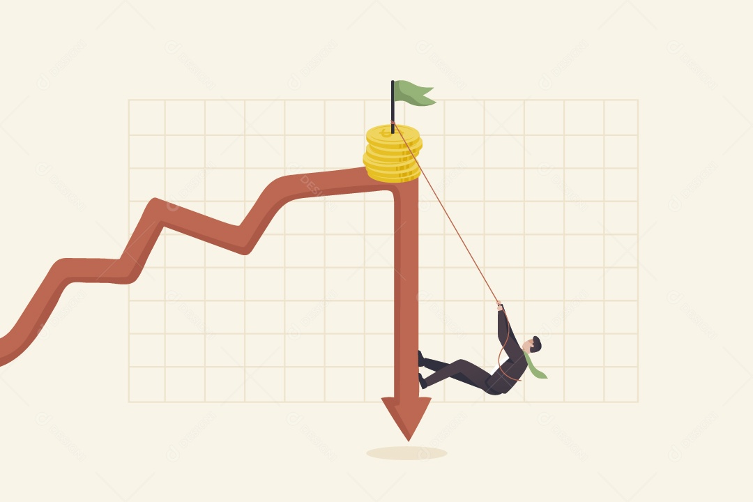 Empresário Escalando Gráfico de Dinheiro Vetor EPS