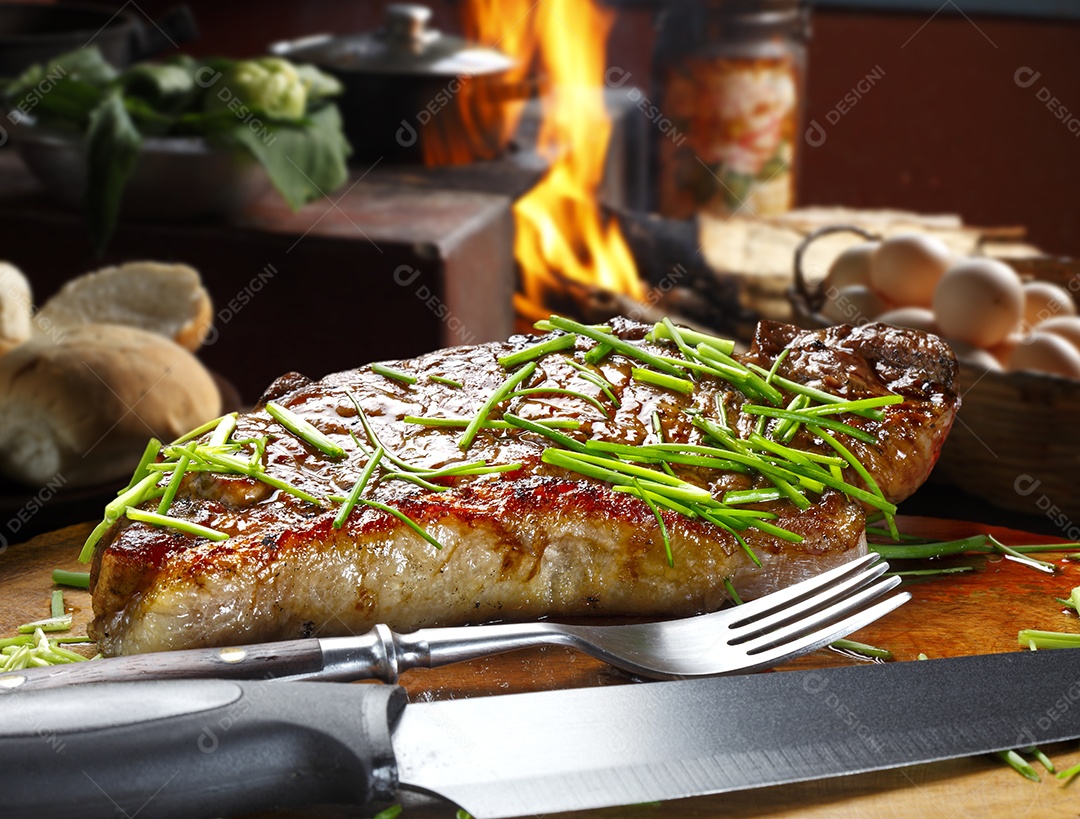 Bife de churrasco com alecrim