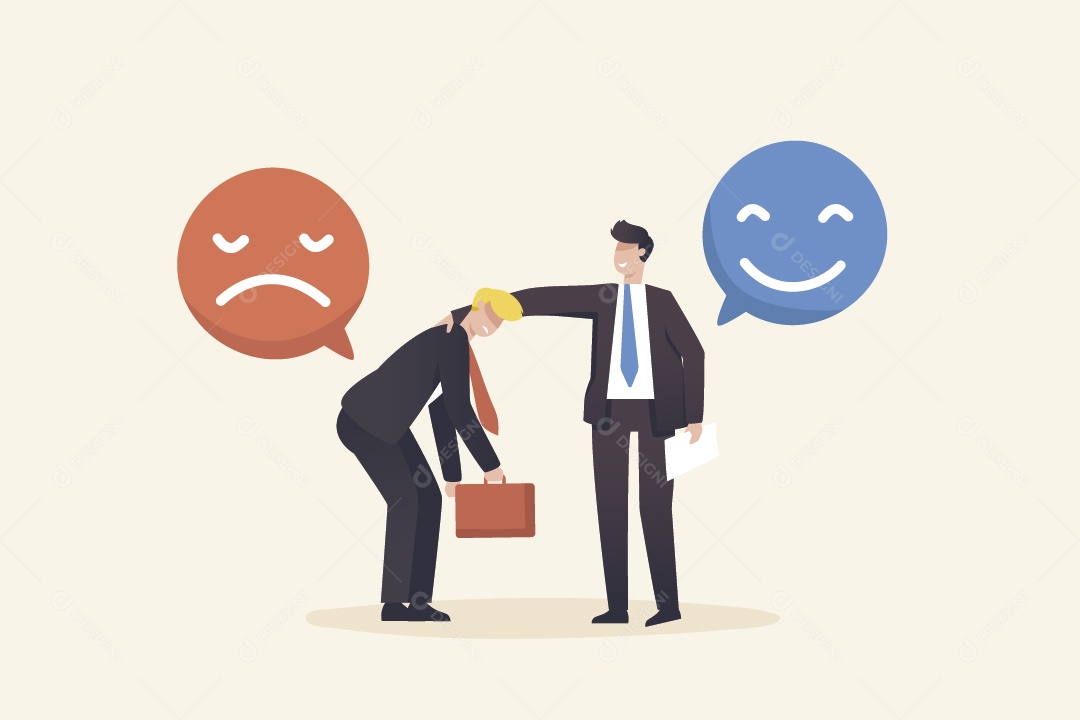 Empresários Animado e Desanimado Vetor EPS