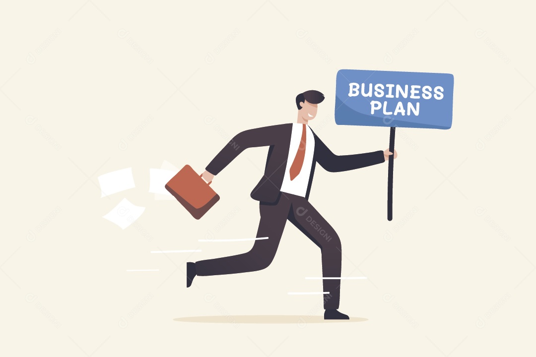 Empresário Segurando Placa Vetor EPS