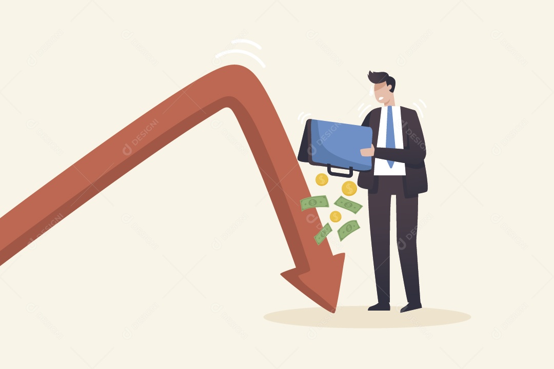 Empresário Abrindo Maleta de Dinheiro Vetor EPS