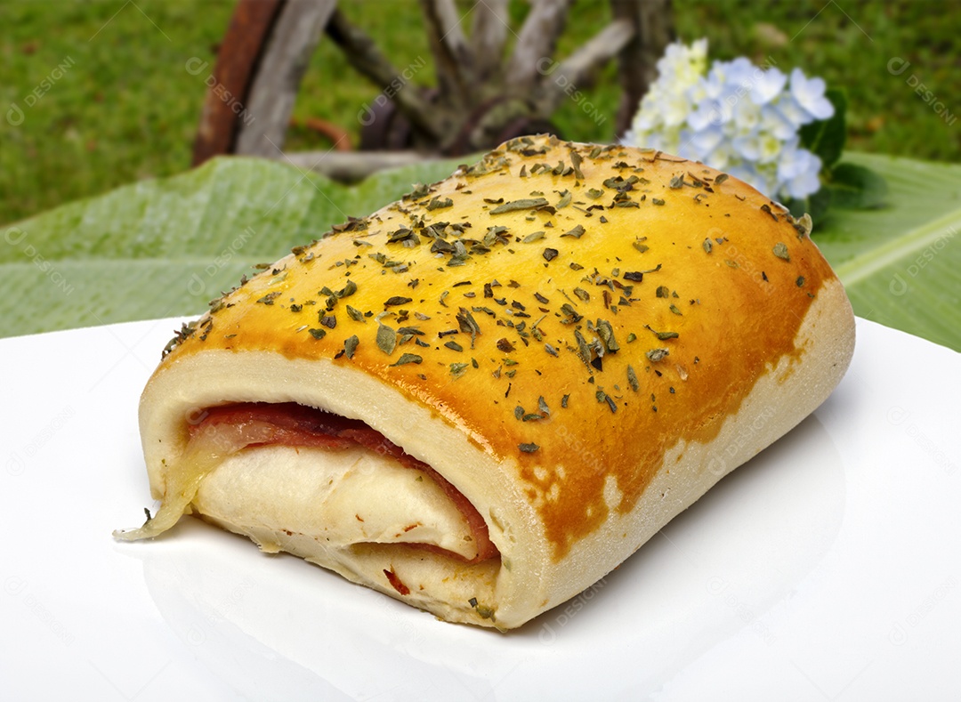 Pão recheado delicioso americano