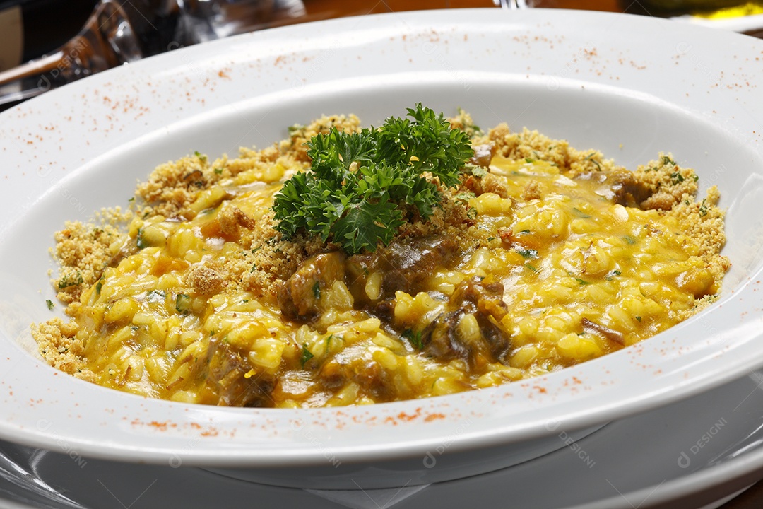 Risotto de ábobora e carne seca