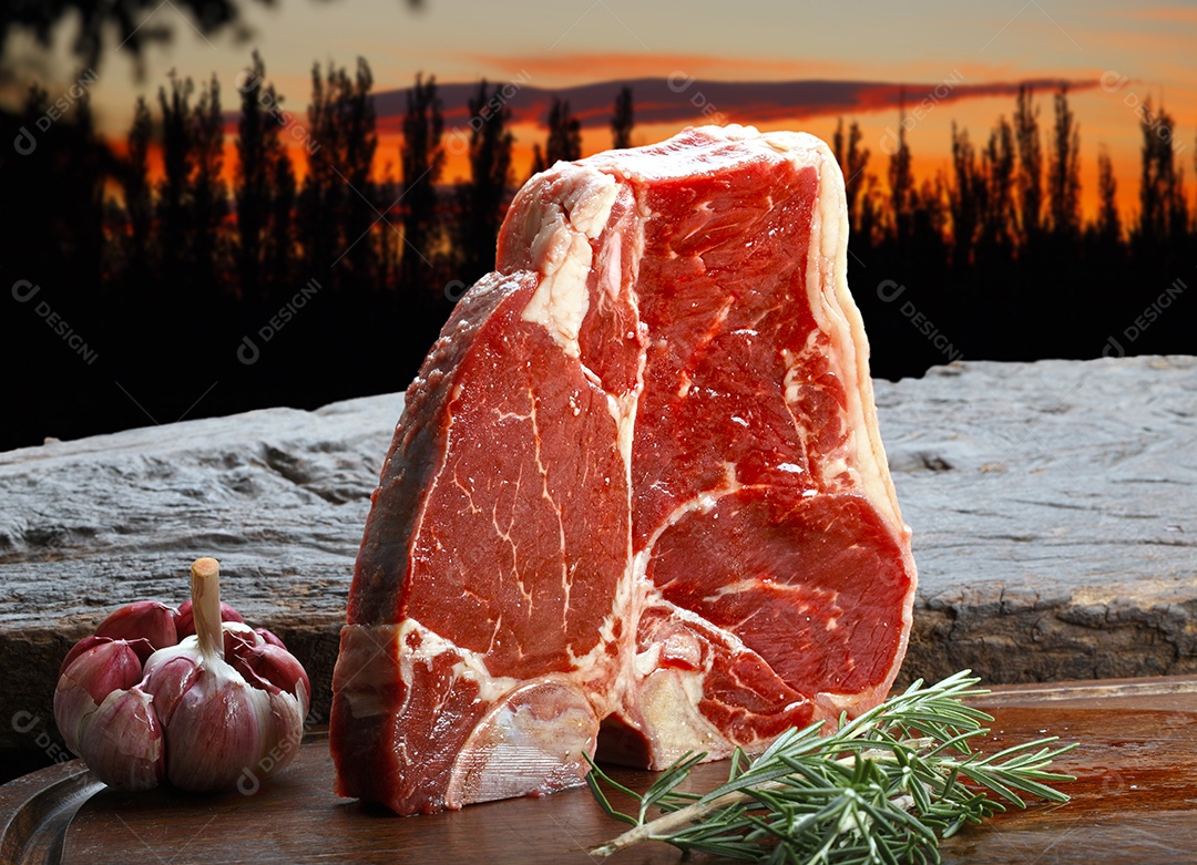 T bone cru feito bife