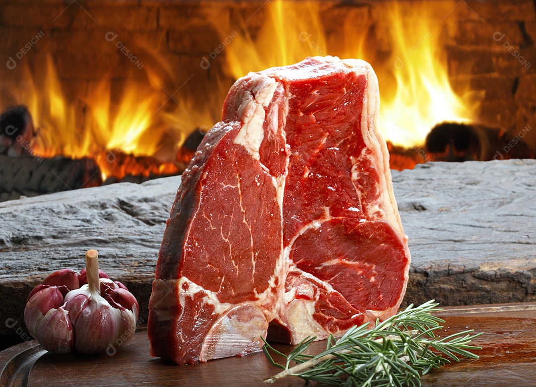 T bone cru feito bife