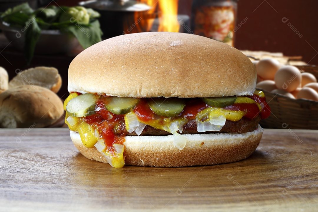 Hamburguer delicioso gourmet