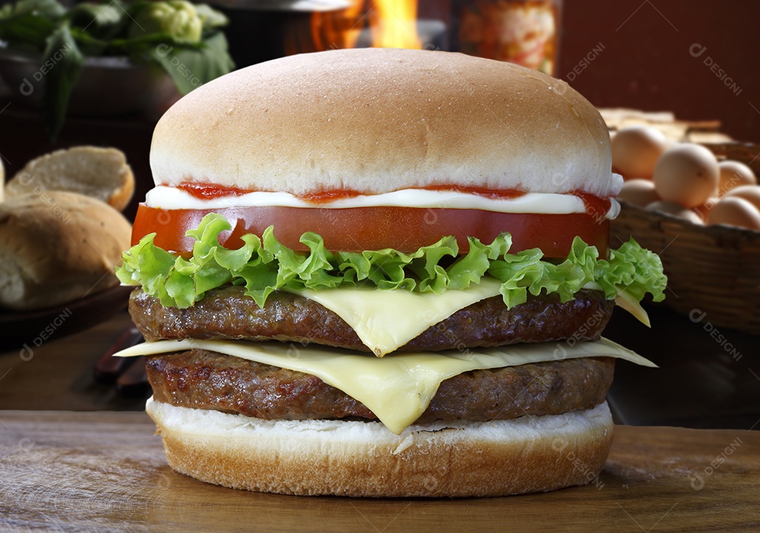 Hambúrguer gourmet duplo