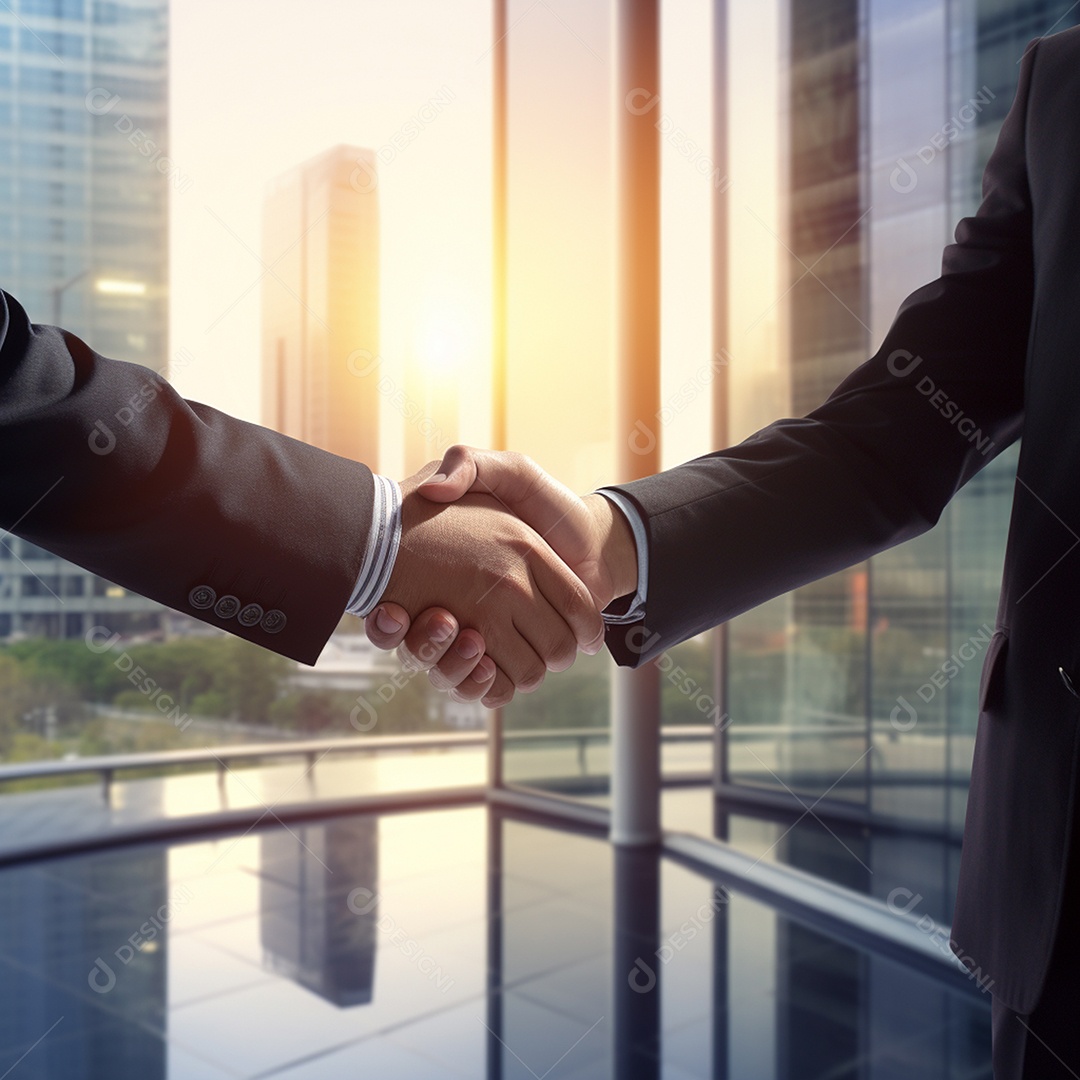 Dois verdadeiros homens de negócios apertam as mãos fechando négocios