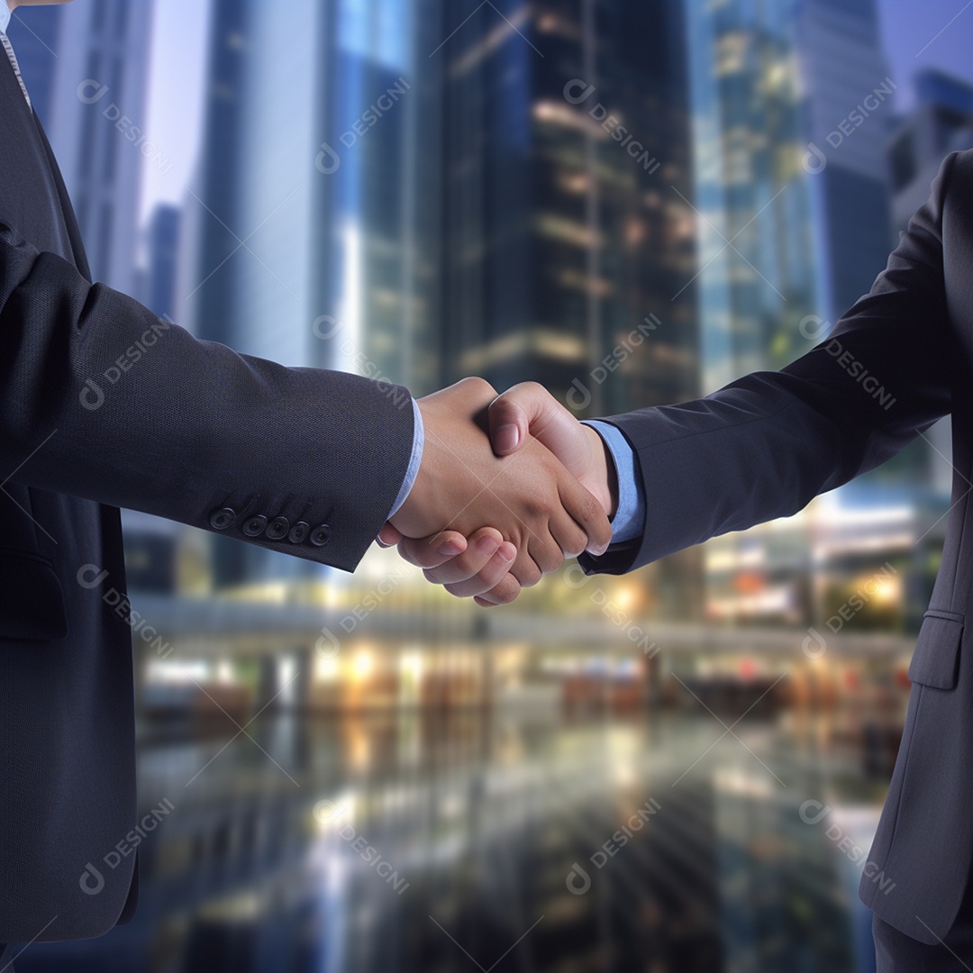 Dois verdadeiros homens de negócios apertam as mãos fechando négocios