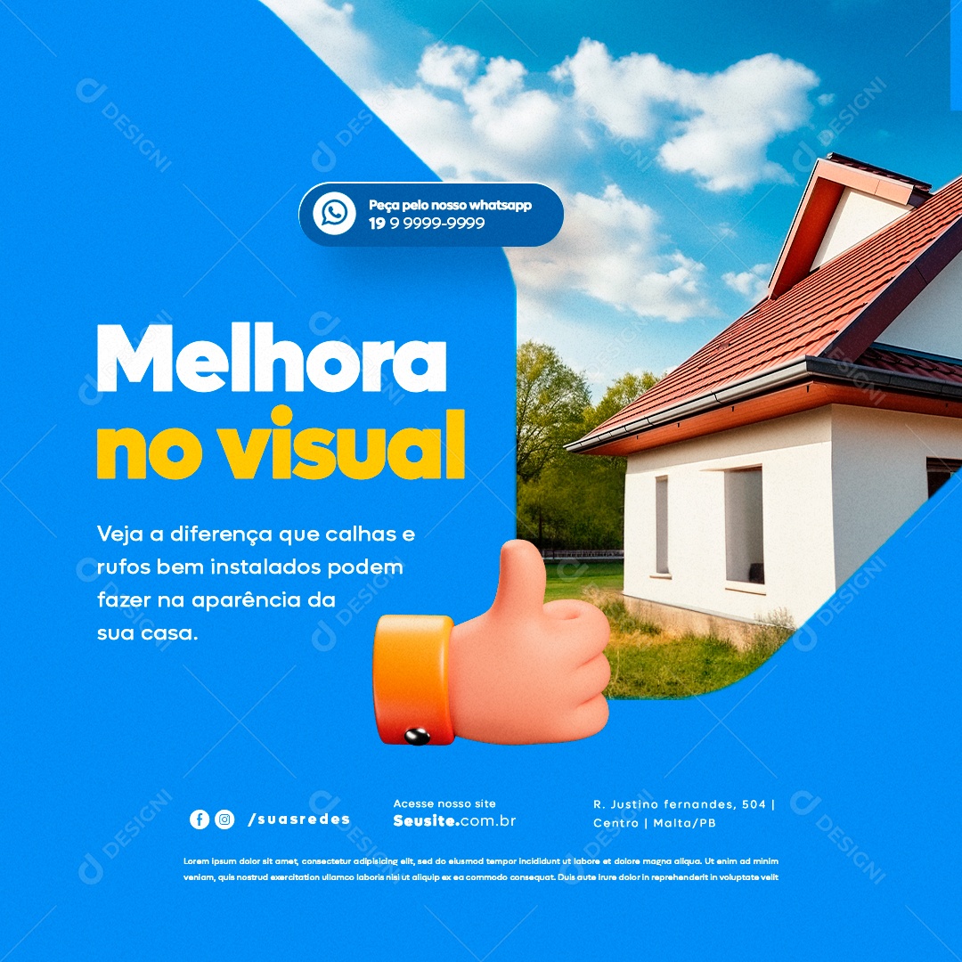 Materiais de Construção Melhora no Visual Social Media PSD Editável