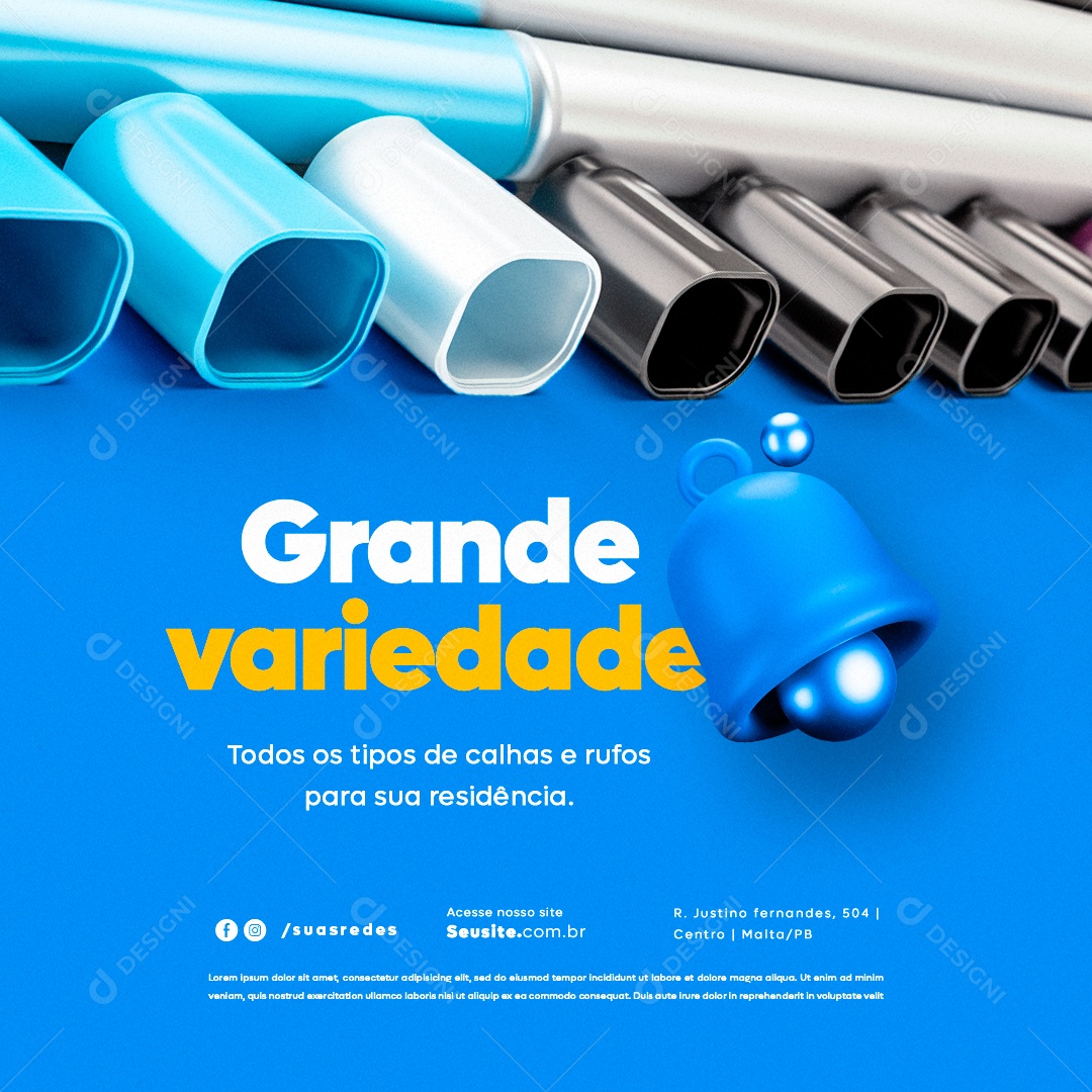Materiais de Construção Grande Variedade Social Media PSD Editável