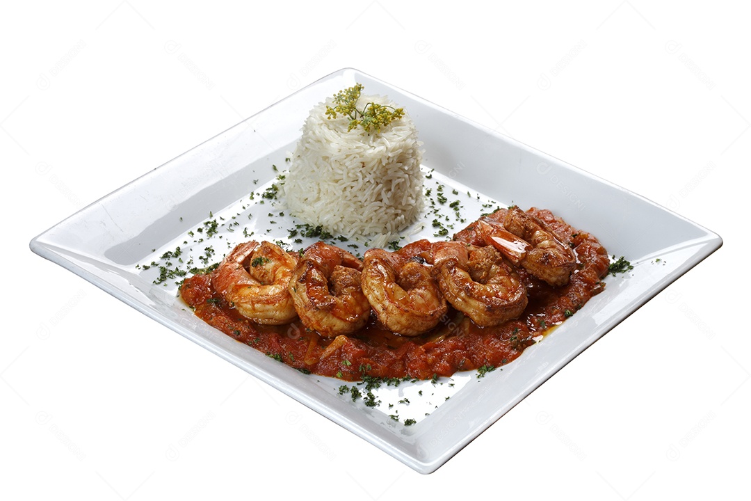 Camarão grande com molho de tomate