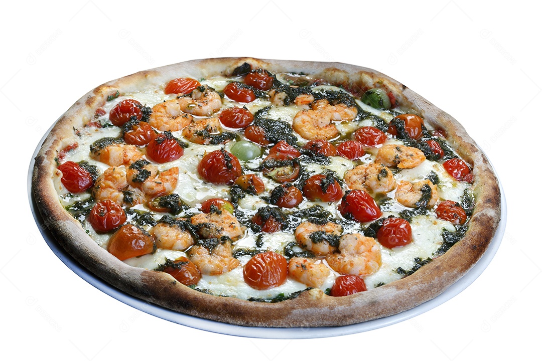 Pizza de queijo com tomates