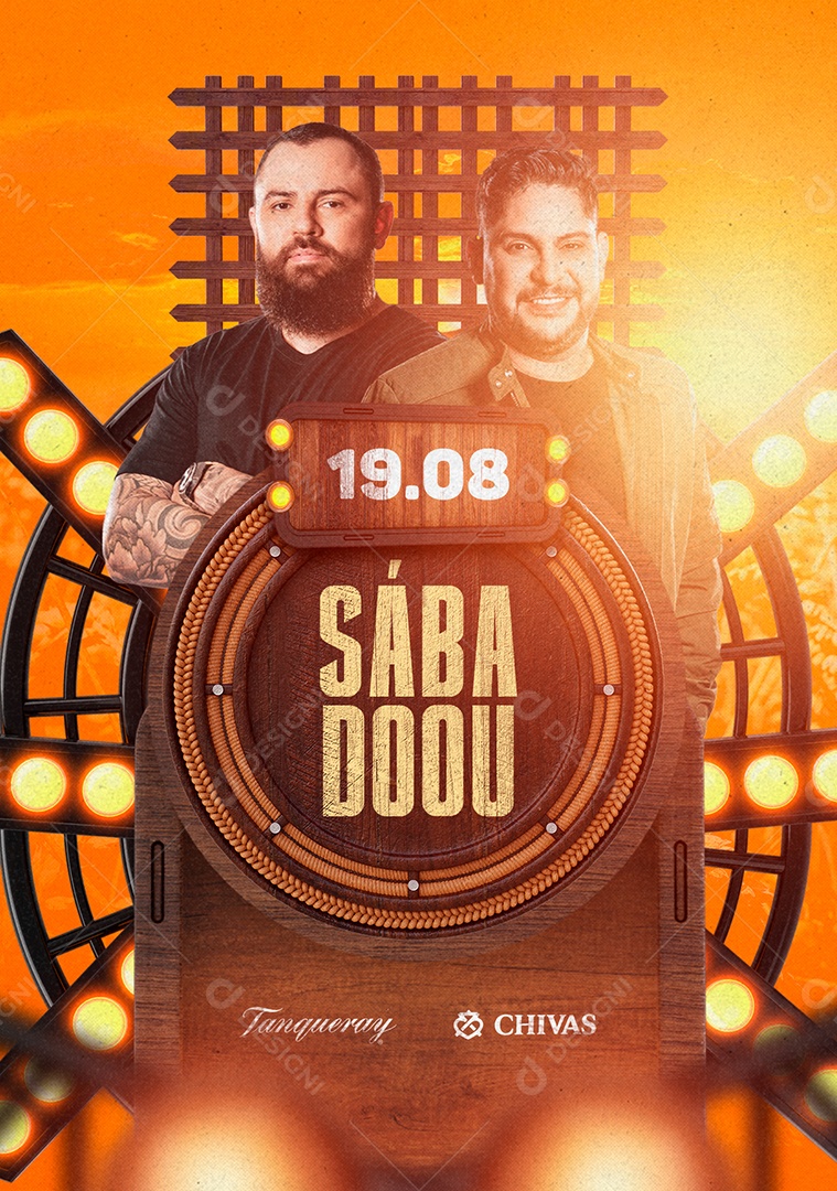 Sábadoou Flyer Jorge e Mateus Social Media PSD Editável