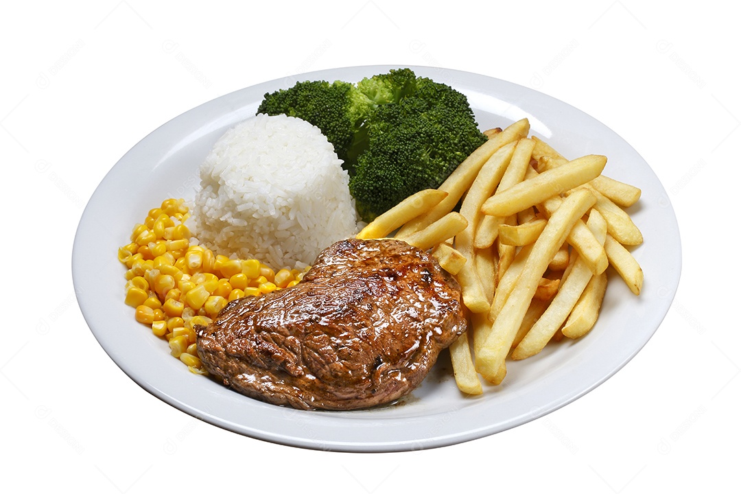 Arroz com batata e carne