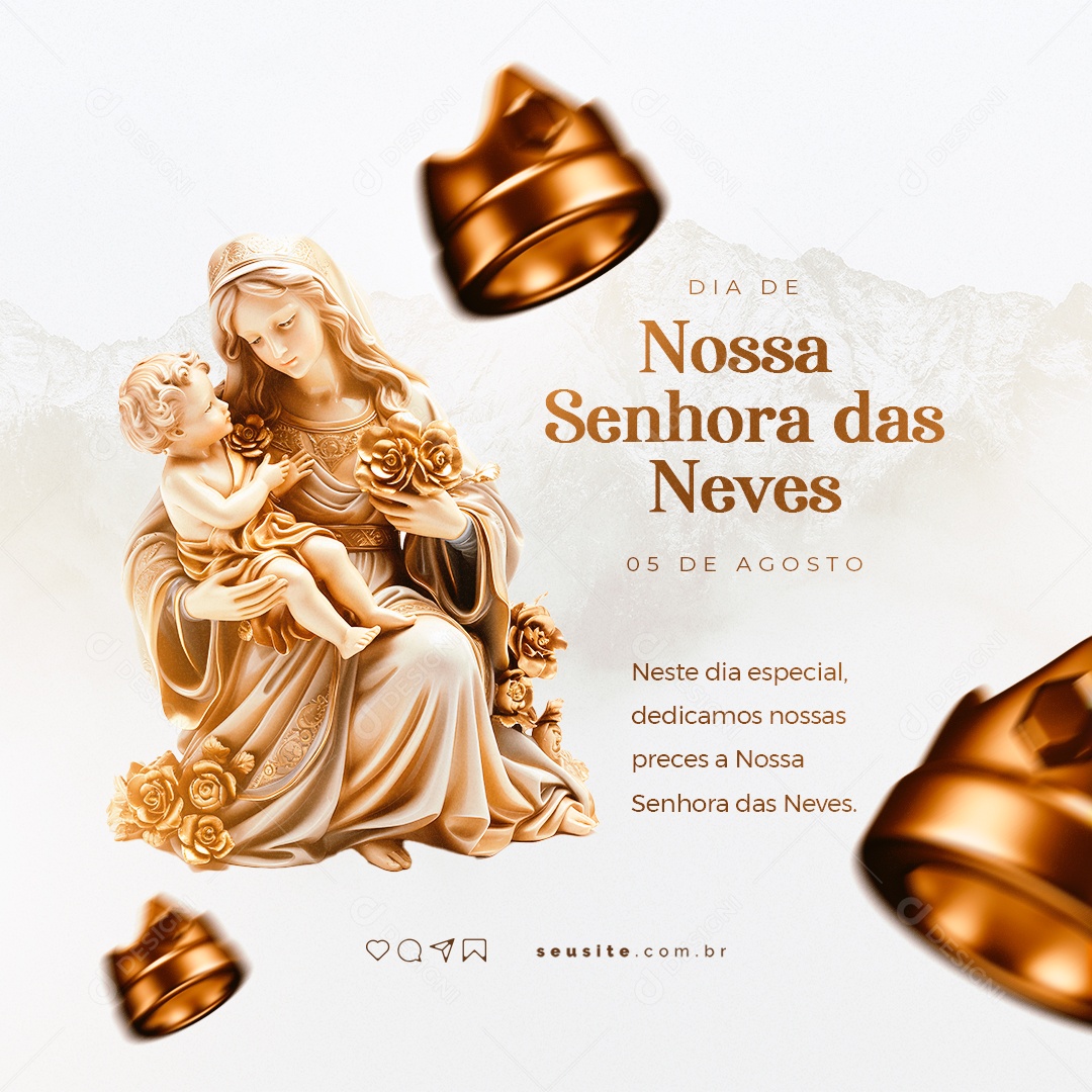 Dia de Nossa Senhora das Neves 05 de Agosto PSD Editável