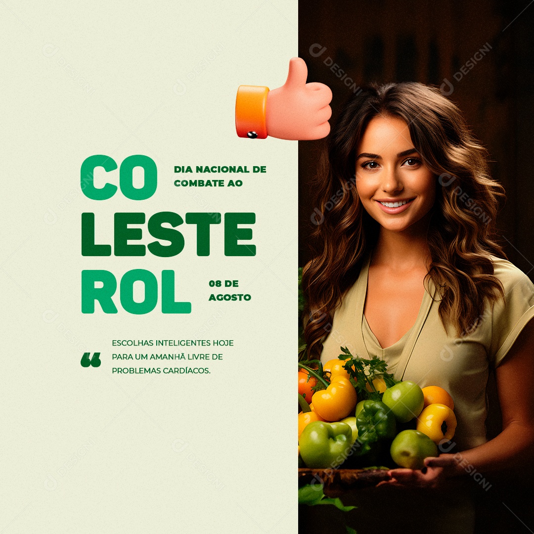 Dia Nacional De Combate ao Colesterol 08 de Agosto Social Media PSD Editável