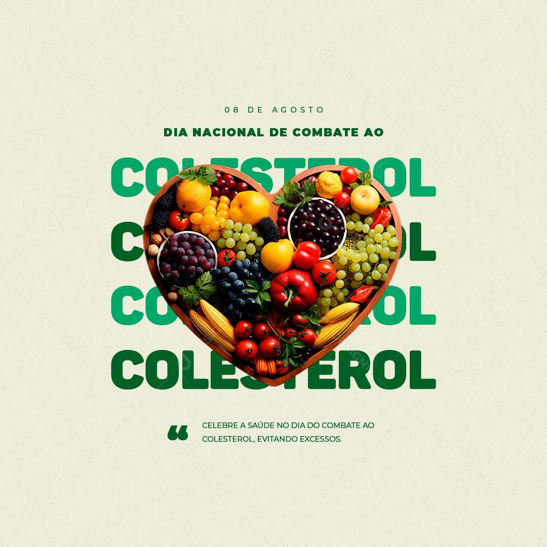 Social Media Dia Nacional De Combate ao Colesterol Celebre a Saúde PSD Editável