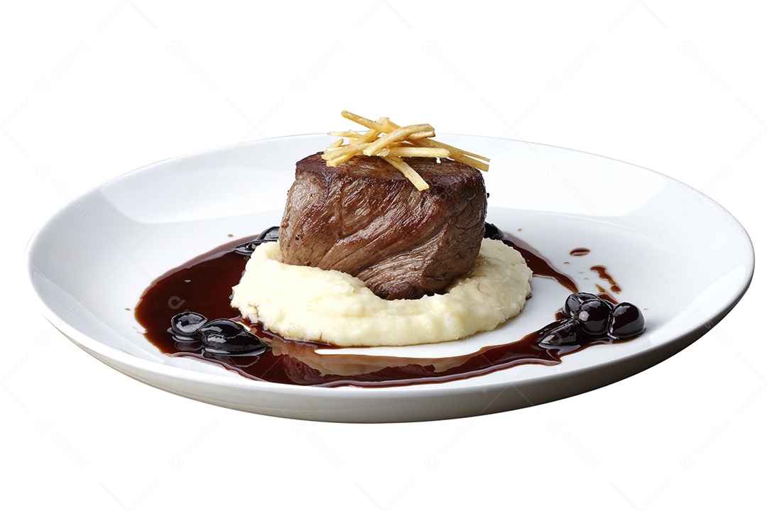 Alta gastronomia carne com purê