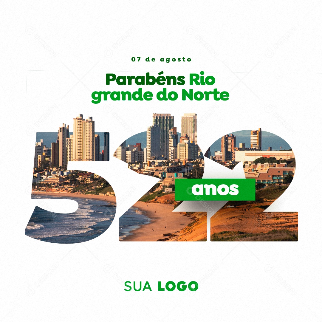 Rio Grande do Norte Parabéns Rio Grande do Norte 522 Anos Social Media PSD Editável