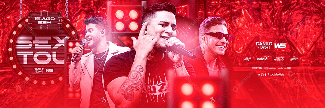 Carrossel Sextou Davi e Danilo Wesley Safadão Flyer Social Media PSD Editável