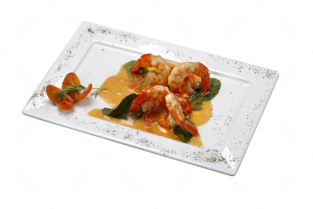 Camarão grande gourmet isolado em fundo branco