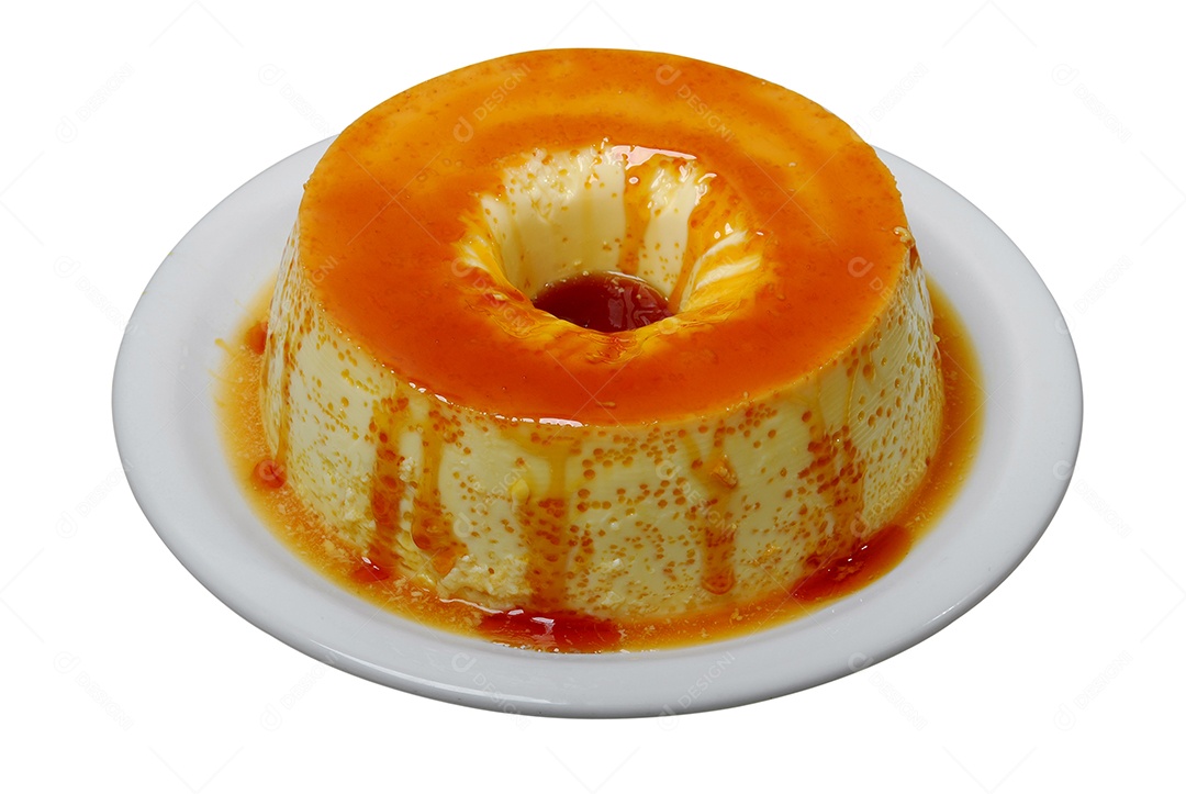 Pudim com leite e ovos com calda